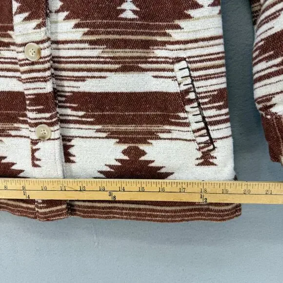 Idyllwind Shacket Women's Xs Brown Cream Southwester Print Western Gear Wool - Picture 10 of 12